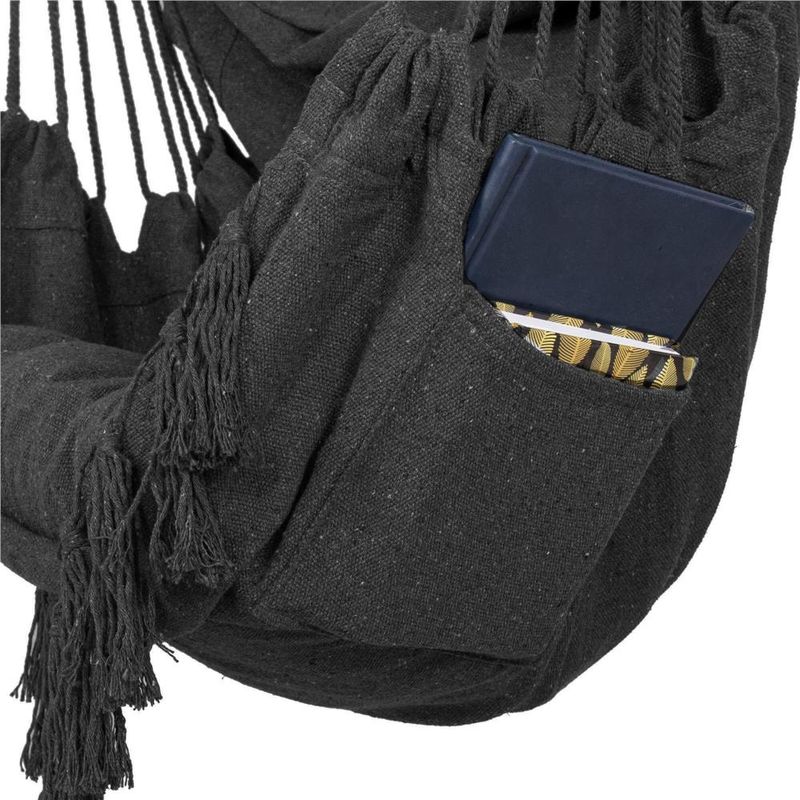 Casa si Gradina - Gradina si terasa - Balansoare si hamace - Balansoare - Hamac tip leagan suspendat pentru casa sau gradina, cu perne, 130x100cm, 150kg, gri inchis - Infinity.ro