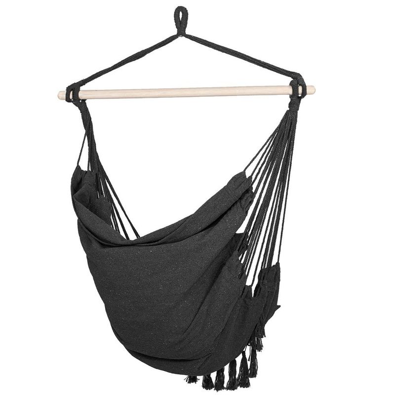 Casa si Gradina - Gradina si terasa - Balansoare si hamace - Balansoare - Hamac tip leagan suspendat pentru casa sau gradina, cu perne, 130x100cm, 150kg, gri inchis - Infinity.ro