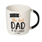 Casa si Gradina - Bucatarie si vesela - Cani si pahare - Cani si cesti - Cana New Bone cu scris "Best Dad", 9 x 9 cm, Alb / Negru, 345ml - Infinity.ro