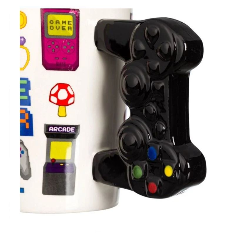Casa si Gradina - Bucatarie si vesela - Cani si pahare - Cani si cesti - Cana Ceramica 3D Game Alba Maner Joystick, 9 x 11.5 cm, 375ml - Infinity.ro