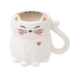 Casa si Gradina - Bucatarie si vesela - Cani si pahare - Cani si cesti - Cana din Lut Pisica 3D, "I need coffee right meow", 9 x 11 cm, Alba, 420ml - Infinity.ro