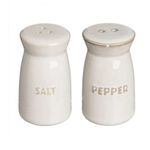 Casa si Gradina - Bucatarie si vesela - Ustensile bucatarie - Rasnite si dozatoare condimente - Set Solnite Sare si Piper Ceramice Nordic Style, Bej, 9.5 x 5 x 9 cm - Infinity.ro