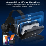 PC, gaming si accesorii - Gaming - Accesorii gaming - Ochelari VR Gaming - Ochelari VR 3D cu Casti si Gamepad, Sunet 9D, Android iOS, Telefoane 4.7–6.6”, Negru - Infinity.ro