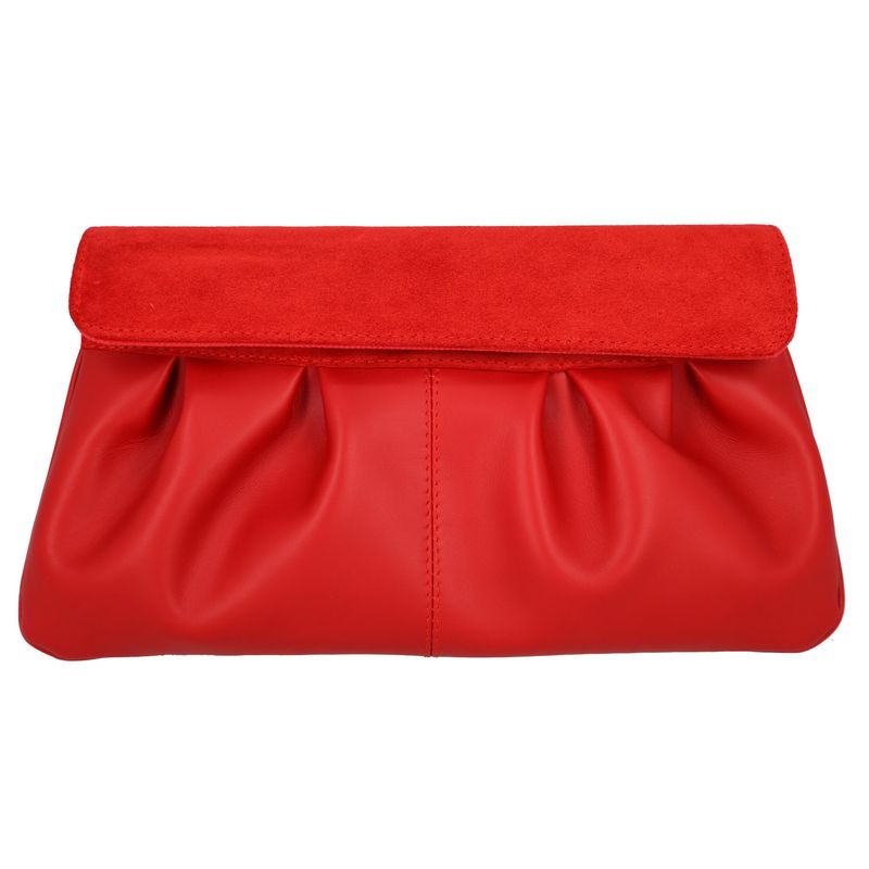 Fashion, accesorii si bijuterii - Femei - Accesorii femei - Genti si rucsacuri femei - Plic elegant din piele naturala rosie, model 144 - Infinity.ro