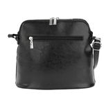 Fashion, accesorii si bijuterii - Femei - Accesorii femei - Genti si rucsacuri femei - Geanta dama din piele naturala, model 239, de umar si crossbody, negru cu flori - Infinity.ro