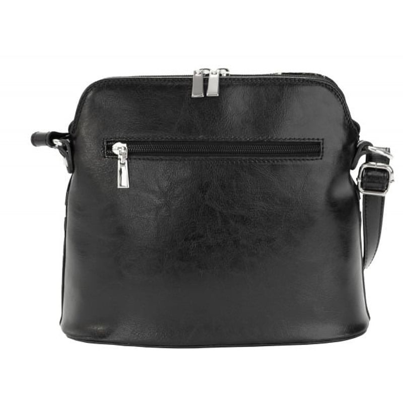 Fashion, accesorii si bijuterii - Femei - Accesorii femei - Genti si rucsacuri femei - Geanta dama din piele naturala, model 239, de umar si crossbody, negru cu flori - Infinity.ro