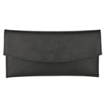 Fashion, accesorii si bijuterii - Femei - Accesorii femei - Genti si rucsacuri femei - Plic de ocazie negru din piele naturala cu striatii - Infinity.ro