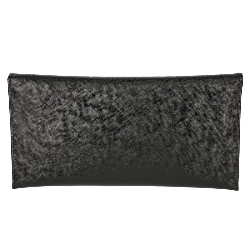Fashion, accesorii si bijuterii - Femei - Accesorii femei - Genti si rucsacuri femei - Plic de ocazie negru din piele naturala cu striatii - Infinity.ro