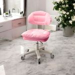 Casa si Gradina - Mobilier - Scaune si fotolii - Scaune - Scaun ergonomic, elegant si versatil, rotativ, mobil, ajustabil pe inaltime (65–75 cm), piele PU,roz - Infinity.ro