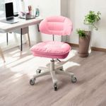 Casa si Gradina - Mobilier - Scaune si fotolii - Scaune - Scaun ergonomic, elegant si versatil, rotativ, mobil, ajustabil pe inaltime (65–75 cm), piele PU,roz - Infinity.ro