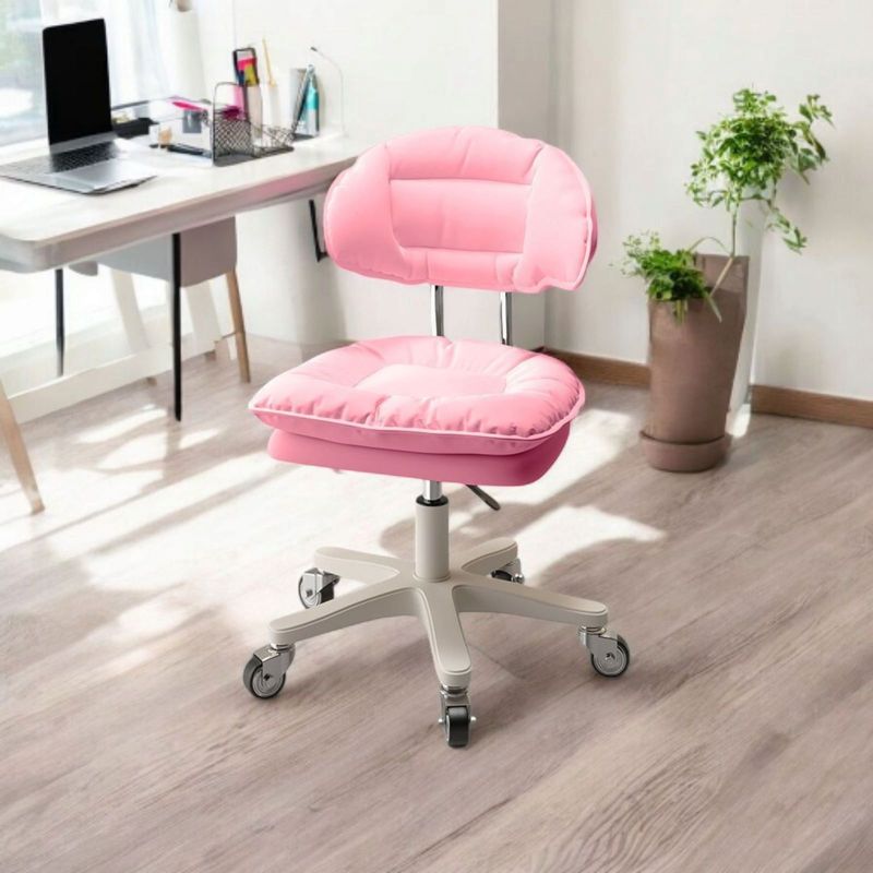 Casa si Gradina - Mobilier - Scaune si fotolii - Scaune - Scaun ergonomic, elegant si versatil, rotativ, mobil, ajustabil pe inaltime (65–75 cm), piele PU,roz - Infinity.ro