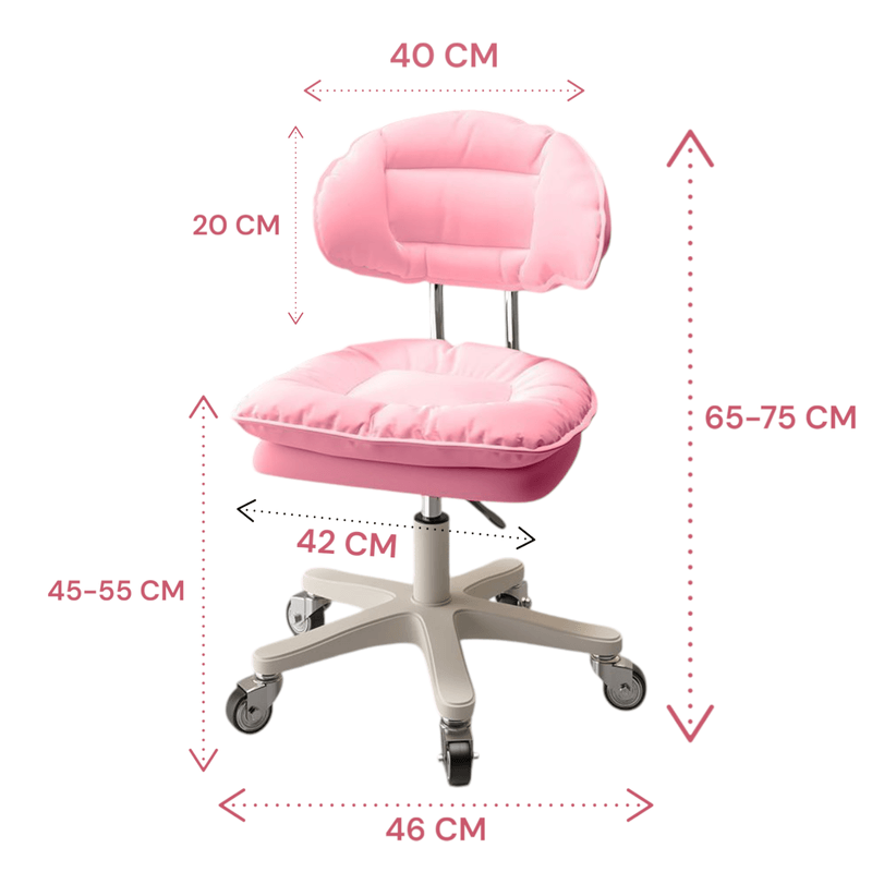 Casa si Gradina - Mobilier - Scaune si fotolii - Scaune - Scaun ergonomic, elegant si versatil, rotativ, mobil, ajustabil pe inaltime (65–75 cm), piele PU,roz - Infinity.ro