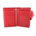 Fashion, accesorii si bijuterii - Femei - Accesorii femei - Portofele femei - Set cadou din piele naturala, cu portofel si breloc pentru chei, de dama, model MSU4, Rosu - Infinity.ro