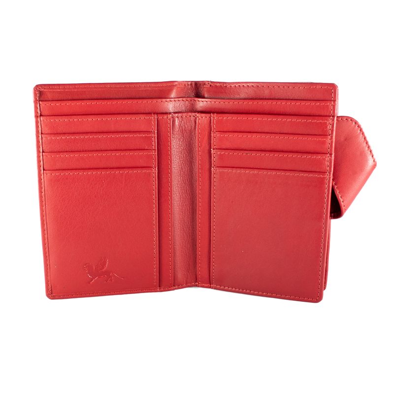 Fashion, accesorii si bijuterii - Femei - Accesorii femei - Portofele femei - Set cadou din piele naturala, cu portofel si breloc pentru chei, de dama, model MSU4, Rosu - Infinity.ro
