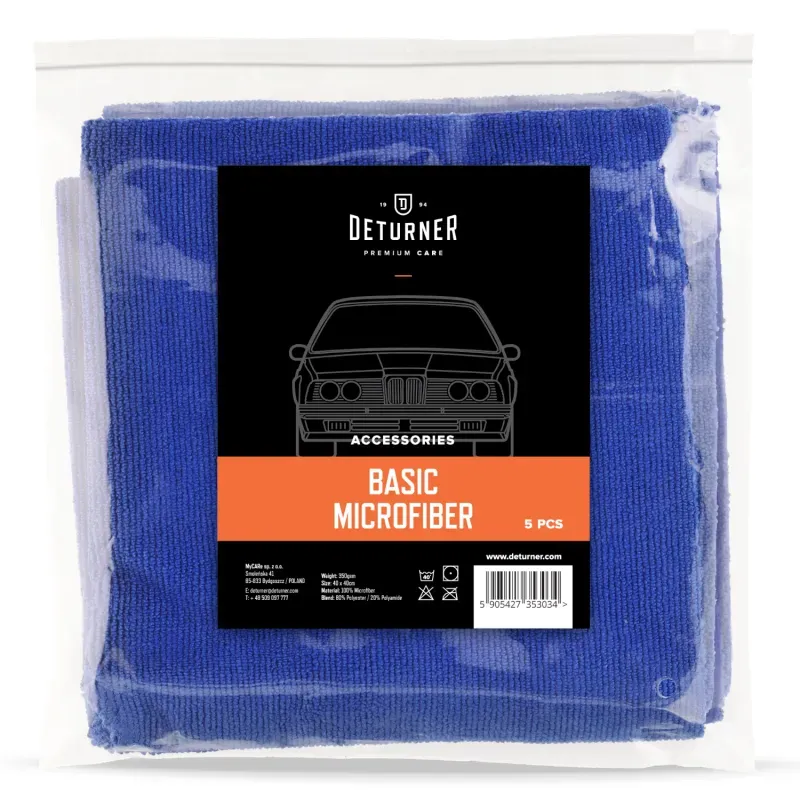 Auto si Moto - Intretinere auto - Produse curatare auto - Deturner Basic Microfiber Towel - Set 5 Buc Microfibre Profesionale Pentru Detailing Zilnic - 350 GSM - Infinity.ro