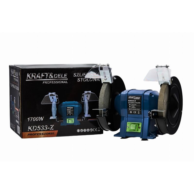 Casa si Gradina - Constructii - Scule electrice si accesorii - Polizoare - Polizor dublu de banc, 1700W, KD533, Kraft&Dele, culoare albastru - Infinity.ro
