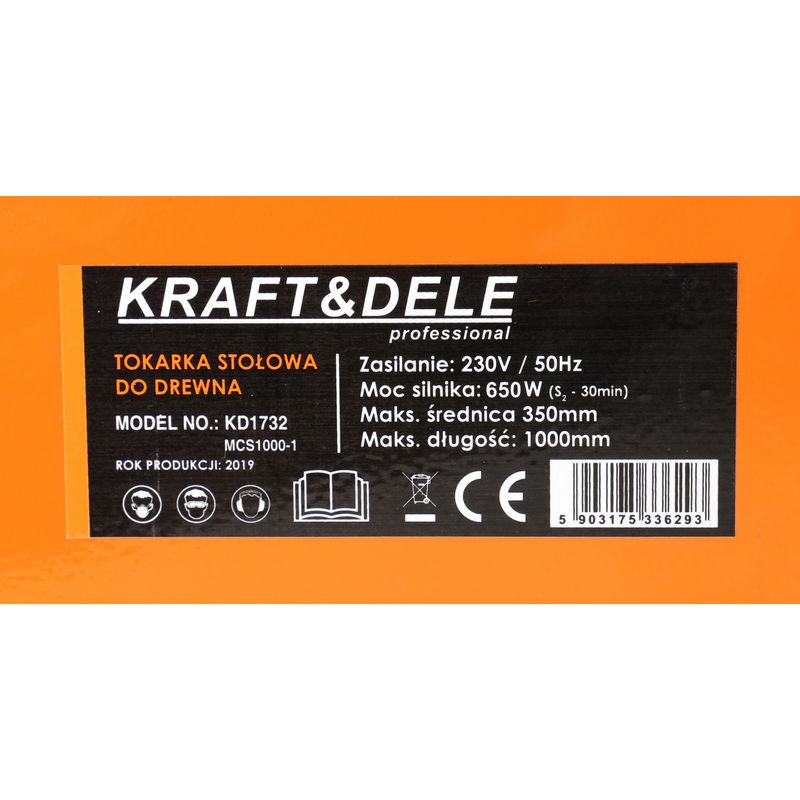 Casa si Gradina - Constructii - Scule electrice si accesorii - Masini de frezat - Strung de banca pentru lemn Kraft&Dele KD1732 650W - Infinity.ro