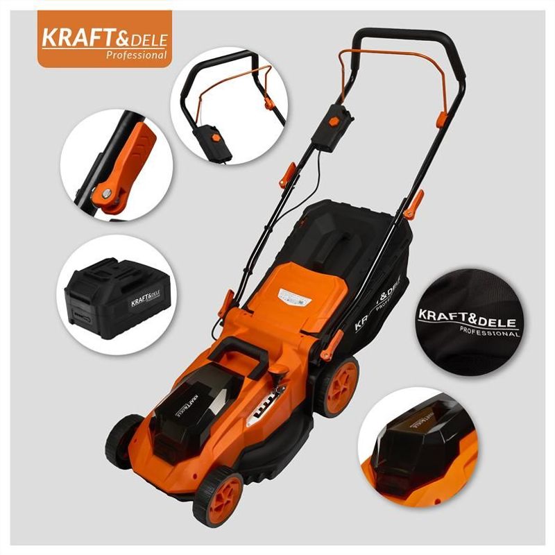 Casa si Gradina - Gradinarit si plante - Utilaje gradina - Masini de tuns iarba - Masina de tuns iarba cu baterie 50L 38CM 40V, Kraft&Dele, KD5411 - Infinity.ro