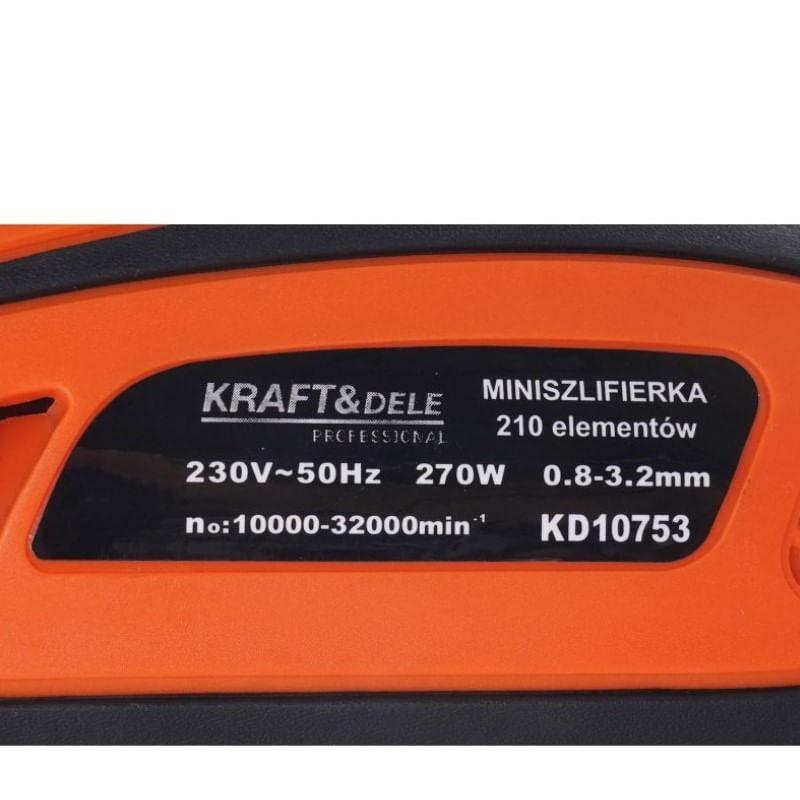 Casa si Gradina - Constructii - Scule electrice si accesorii - Polizoare - Mini polizor portabil, Kraft&Dele KD10753, 270 W, 210 piese - Infinity.ro