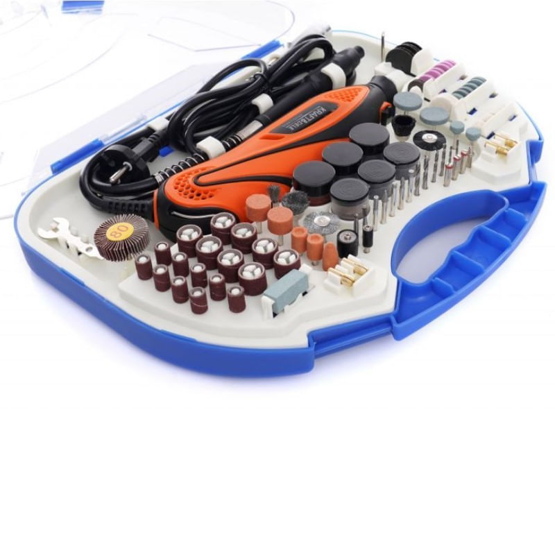 Casa si Gradina - Constructii - Scule electrice si accesorii - Polizoare - Mini polizor portabil, Kraft&Dele KD10753, 270 W, 210 piese - Infinity.ro