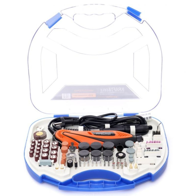 Casa si Gradina - Constructii - Scule electrice si accesorii - Polizoare - Mini polizor portabil, Kraft&Dele KD10753, 270 W, 210 piese - Infinity.ro