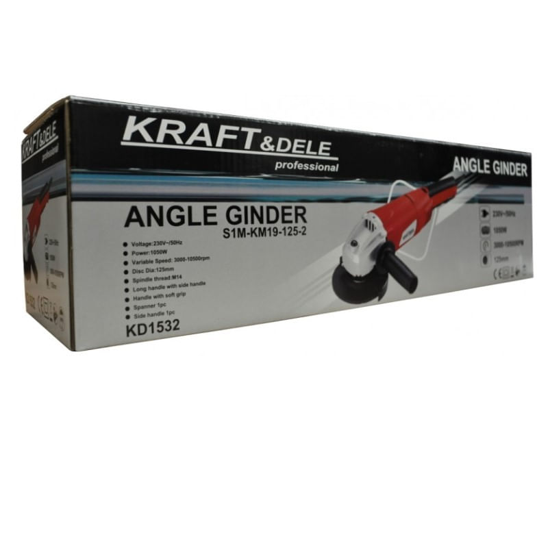 Casa si Gradina - Constructii - Scule electrice si accesorii - Polizoare - Polizor unghiular, Kraft&Dele, flex, 1050W, M14, 125mm, cu viteza reglabila - Infinity.ro