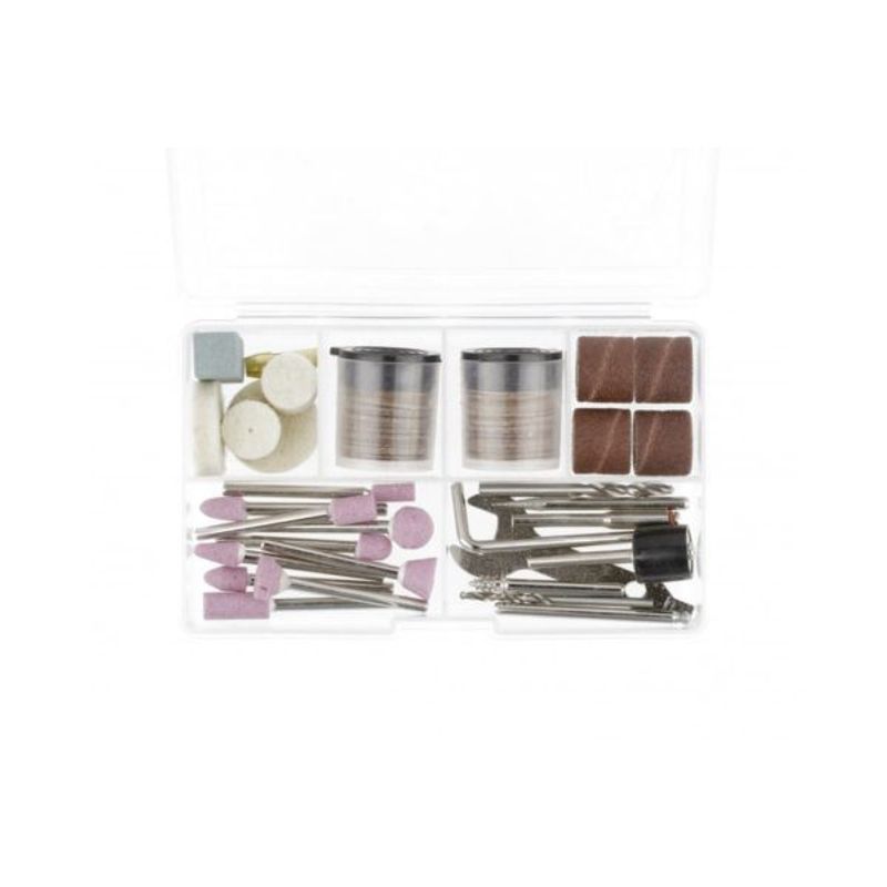 Casa si Gradina - Constructii - Scule electrice si accesorii - Polizoare - Mini polizor cu fir, Hogert, cu acumulator, 130W, 184 buc, HT2E101 - Infinity.ro