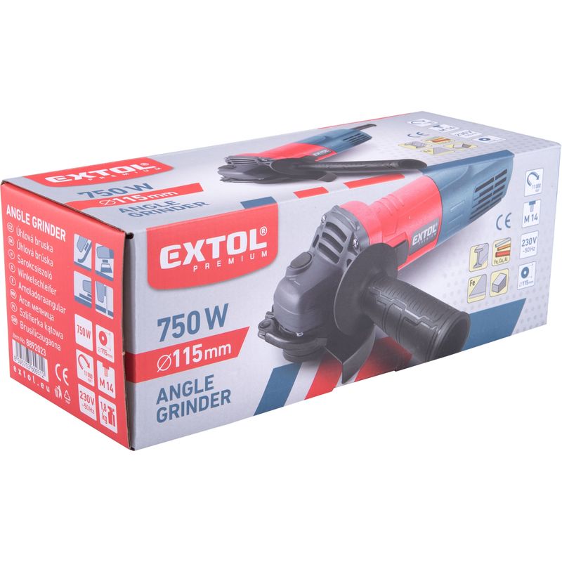 Casa si Gradina - Constructii - Scule electrice si accesorii - Polizoare - Polizor unghiular, EXTOL PREMIUM, 8892023, 115mm, 750W - Infinity.ro