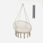 Casa si Gradina - Gradina si terasa - Balansoare si hamace - Hamace si suporturi - Fotoliu suspendat din macrame - Dimensiune Ø60x80cm - Bej - Infinity.ro