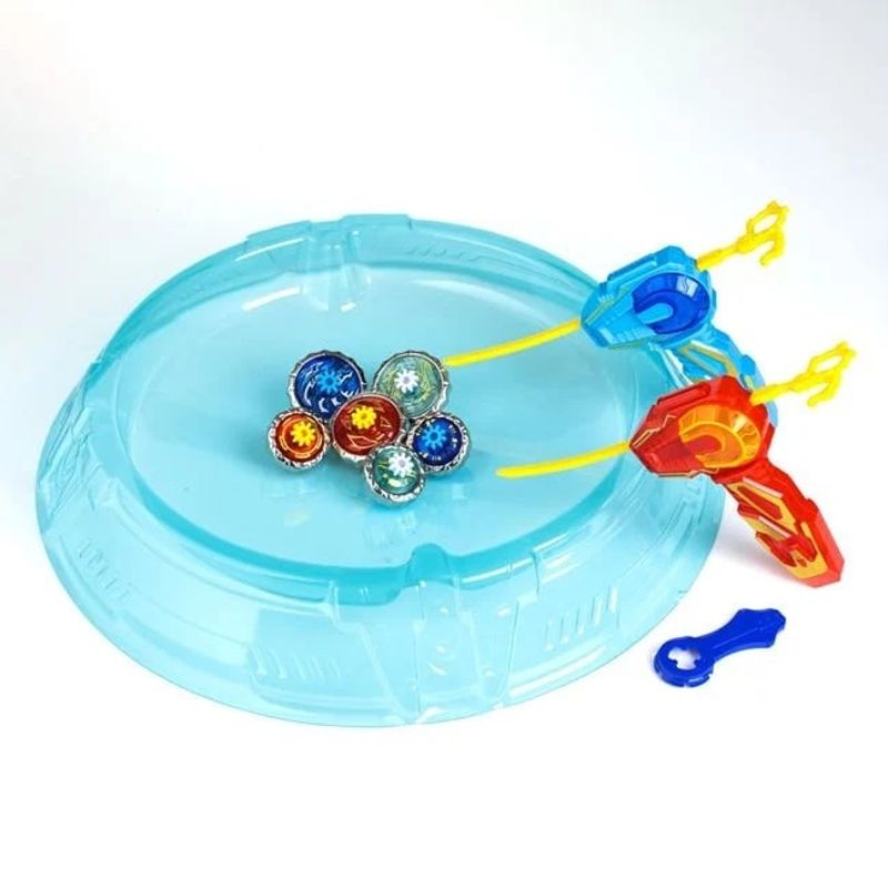 Jucarii, Copii si Bebe - Jucarii si jocuri - Jucarii & jocuri educative - Jucarii interactive - Set de lupta cu titirezi si lansatori - Dimensiuni 45.5x8x45cm - Mmulticolor - Infinity.ro