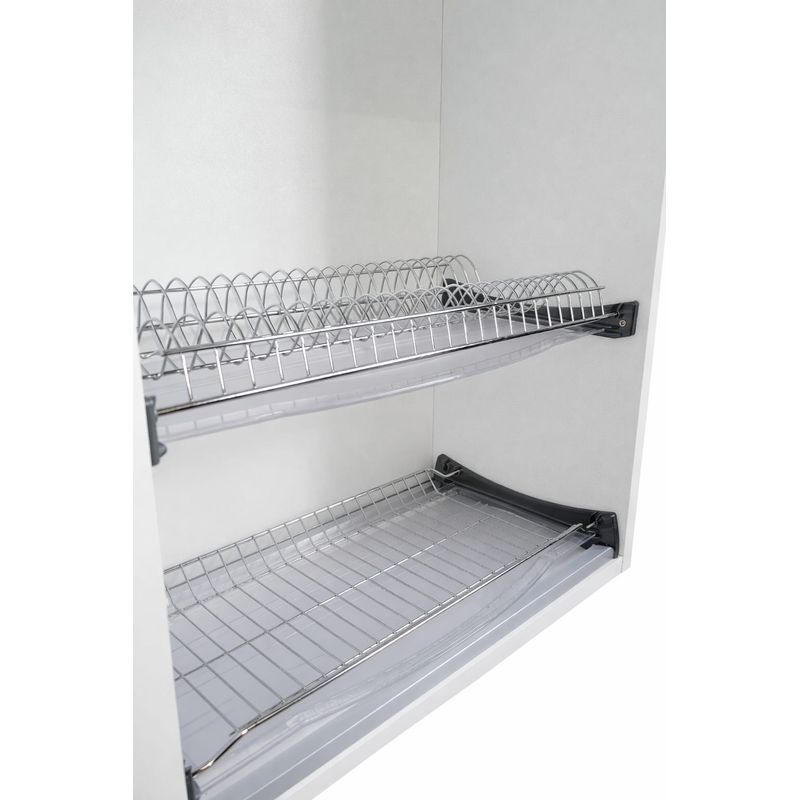 Casa si Gradina - Bucatarie si vesela - Organizare si depozitare bucatarie - Scurgator vase - Scurgator de Vase din INOX, Adsinio, 2 Rafturi, 2 Tavite de Scurgere, Pentru Dulap  de 600mm, inox - Infinity.ro