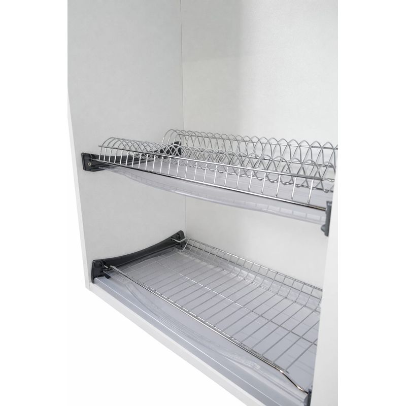 Casa si Gradina - Bucatarie si vesela - Organizare si depozitare bucatarie - Scurgator vase - Scurgator de Vase din INOX, Adsinio, 2 Rafturi, 2 Tavite de Scurgere, Pentru Dulap  de 600mm, inox - Infinity.ro