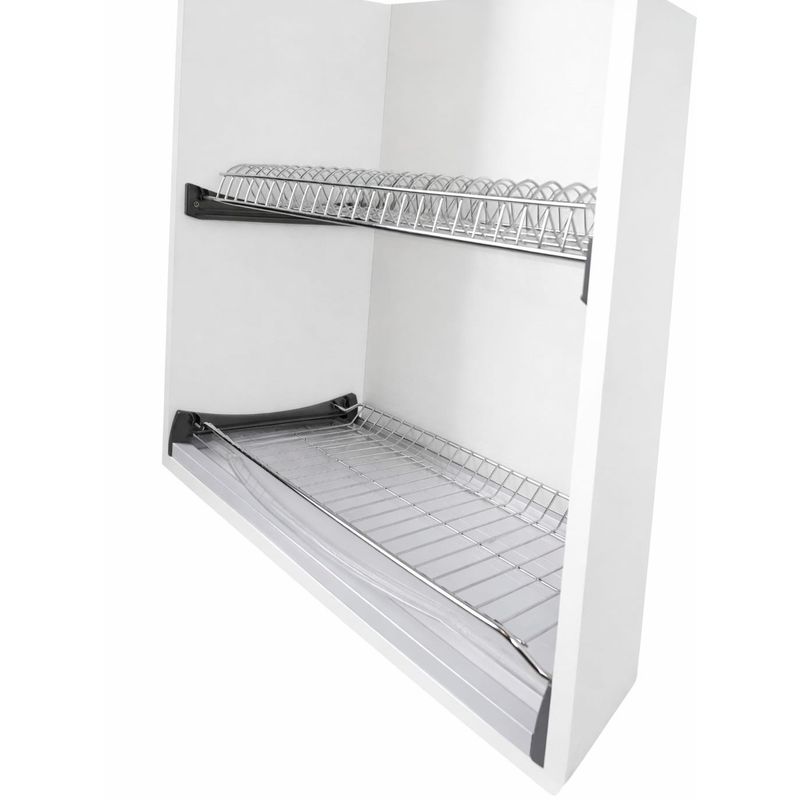 Casa si Gradina - Bucatarie si vesela - Organizare si depozitare bucatarie - Scurgator vase - Scurgator de Vase din INOX, Adsinio, 2 Rafturi, 1 Tavita de Scurgere, Pentru Dulap  de 800mm, inox - Infinity.ro