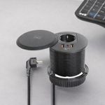 Casa si Gradina - Electrice - Prize - Priza Incorporabila Wireless, Adsinio, 1 Schuko, 1 USB-C, 2 USB-A, 1 Wireless, Negru - Infinity.ro