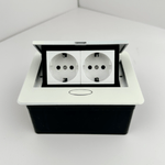 Casa si Gradina - Electrice - Prize - Priza Incorporabila Retractabila, Adsinio, 2 Schuko, Curent Nominal 16A, Aliaj de Aluminiu, Alb - Infinity.ro