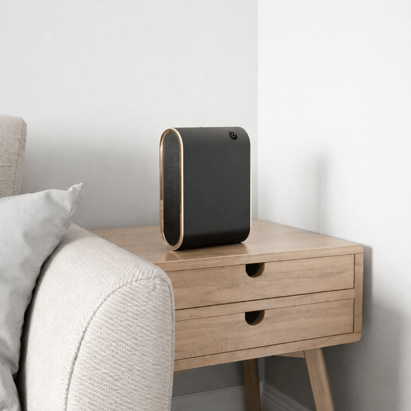 Casa si Gradina - Decoratiuni - Aromaterapie si lumanari - Difuzoare aromaterapie - Difuzor Aromaterapie Profesional, Adsinio, 350ml, Temporizator, Control prin Aplicatie, Montaj pe Perete, Negru - Infinity.ro