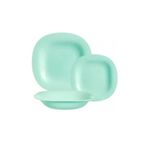Casa si Gradina - Bucatarie si vesela - Vesela si tacamuri - Servicii de masa - Set de farfurii Luminarc Carine Turquoise 18 piese – sticla securizata - Infinity.ro