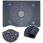 Casa si Gradina - Bucatarie si vesela - Ustensile bucatarie - Ustensile ornare prajituri - Covoras din silicon pentru framantat si copt 64×45 cm, gri - Infinity.ro