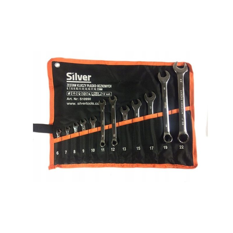 Casa si Gradina - Constructii - Scule de mana si unelte - Chei si truse chei - Set de chei combinate 12 chei, SilverTools, 6-22 mm, S10990 - Infinity.ro