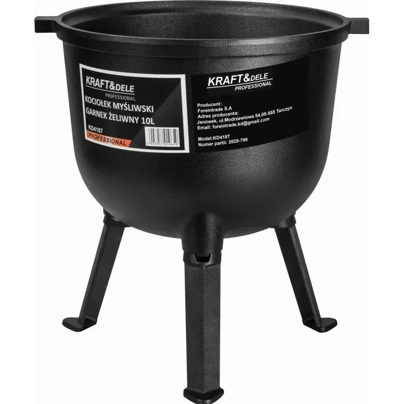 Sport si Outdoor - Camping - Corturi camping - Cazan de vanatoare din fonta 10L, Kraft&Dele, KD4187 - Infinity.ro