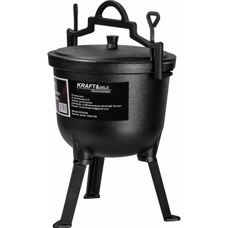 Sport si Outdoor - Camping - Corturi camping - Cazan de vanatoare din fonta 8L, Kraft&Dele, KD4186 - Infinity.ro