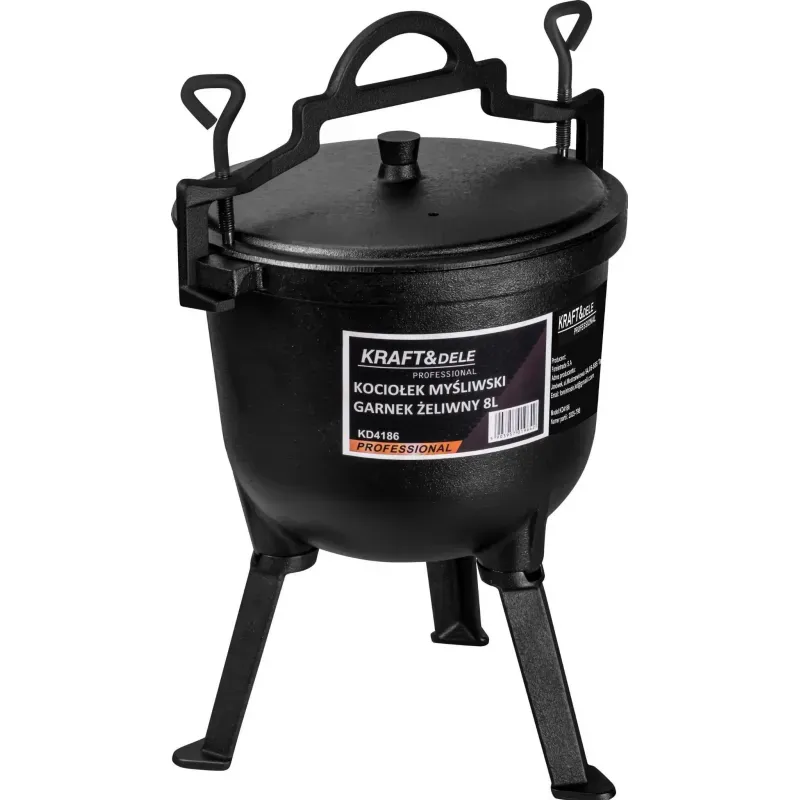 Sport si Outdoor - Camping - Corturi camping - Cazan de vanatoare din fonta 8L, Kraft&Dele, KD4186 - Infinity.ro