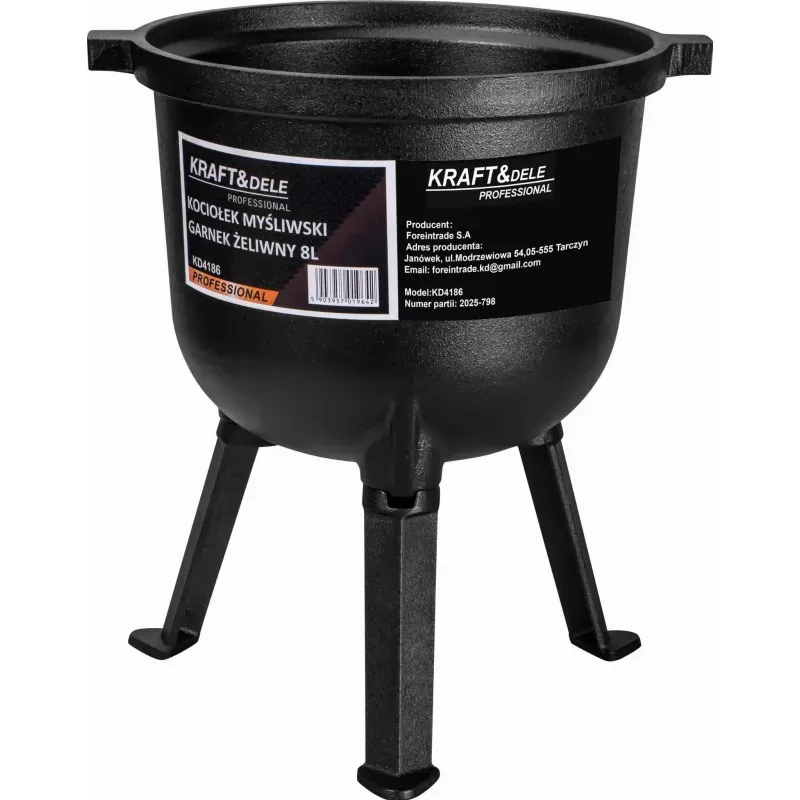 Sport si Outdoor - Camping - Corturi camping - Cazan de vanatoare din fonta 8L, Kraft&Dele, KD4186 - Infinity.ro