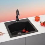 Casa si Gradina - Sanitare - Chiuveta bucatarie si accesorii - Chiuvete bucatarie - Chiuveta Bucatarie Metalac X Linea 50 Granit 500 x 500MM Sifon 90MM Negru - Infinity.ro