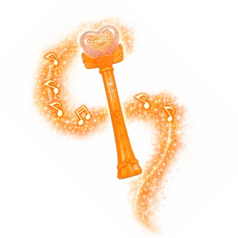Jucarii, Copii si Bebe - Jucarii si jocuri - Jucarii & jocuri educative - Jucarii interactive - Bagheta magica portocalie cu inima – jucarie interactiva cu lumini led si sunete, Genie Pets, Whimsy Workshop - Infinity.ro