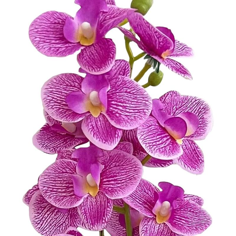 Casa si Gradina - Decoratiuni - Obiecte decorative - Plante artificiale - Planta artificiala Orhidee 40 cm, cu flori mov si frunze verzi, pentru interior - Infinity.ro