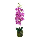 Casa si Gradina - Decoratiuni - Obiecte decorative - Plante artificiale - Planta artificiala Orhidee 40 cm, cu flori mov si frunze verzi, pentru interior - Infinity.ro