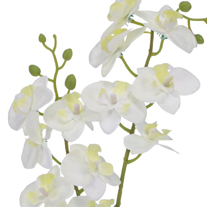 Casa si Gradina - Decoratiuni - Obiecte decorative - Plante artificiale - Planta artificiala Orhidee 40 cm, cu flori albe si frunze verzi, pentru interior - Infinity.ro