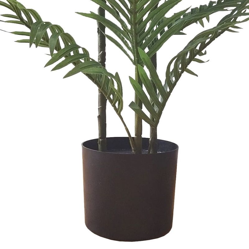 Casa si Gradina - Decoratiuni - Obiecte decorative - Plante artificiale - Planta artificiala Areca 150 cm, cu frunze verzi lungi si detalii realiste, pentru interior, ghiveci negru inclus - Infinity.ro