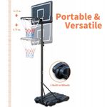 Sport si Outdoor - Sporturi de echipa - Baschet - Cosuri si panouri baschet - Cos de baschet portabil, cu reglaj de inaltime, 1,79 – 2,19 m, Ecarla, AR13 - Infinity.ro